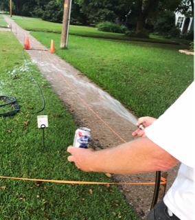 TwoBitHoh's tweet photo. Had to break out some seldom-used lawn care tools to keep my zoysia sod parkway going during #Louisianaheatwave. Old school soaker and the AquaThumb! Jeez, I've had that thing a long time! #WEEKNIGHTYARDWORK @silescot @AllynPaul @grass_mn @realtreed https://t.co/m3lm3lG9Et