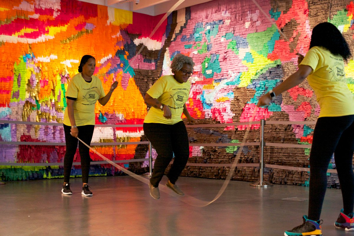 GrandparentsSL's tweet photo. Listen to @NPR's The Pulse today to hear our radio story on Rev. Malika Lee Whitney who speaks with her young jumpers from Double Dutch Dreamz - A program which supports both physical health and community bonds in #Harlem. #IntergenerationalConversations https://t.co/WN2ULUkj2X https://t.co/pGFN7cXGVc