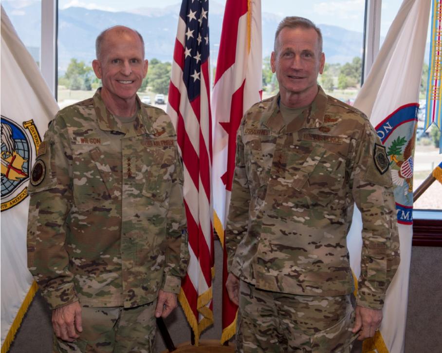 USNorthernCmd's tweet photo. Gen. Stephen Wilson, @usairforce #VCSAF, visited @NORADCommand and @USNorthernCmd headquarters today to discuss the important role the Air Force plays in #HomelandDefense. It was an honor to host you today, sir. @csafofficial https://t.co/GQ73tTPncU