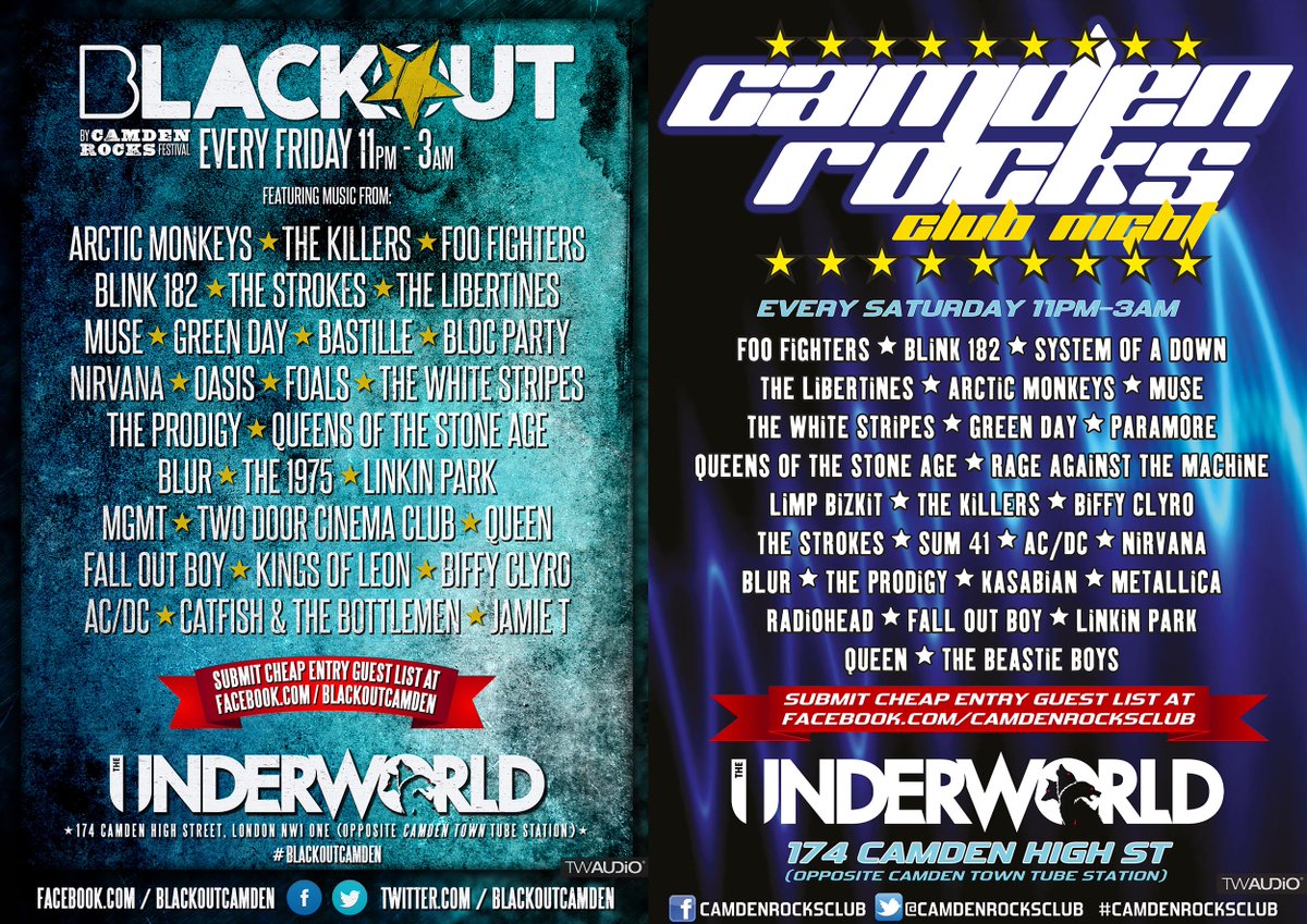 AFTERPARTY! 💥 Heading to @lechoeofficial <a href="/CarnivalsBand/">Carnivals</a> <a href="/TheTaboosBand/">The Taboos</a> #Passifs and @Tvvinns at @CamdenMonarch this Saturday? Then join us for the after party from 11pm to 3am at <a href="/TheUnderworld/">The Underworld</a>!

Post cheap entry names at: facebook.com/events/2009654… #CamdenRocks