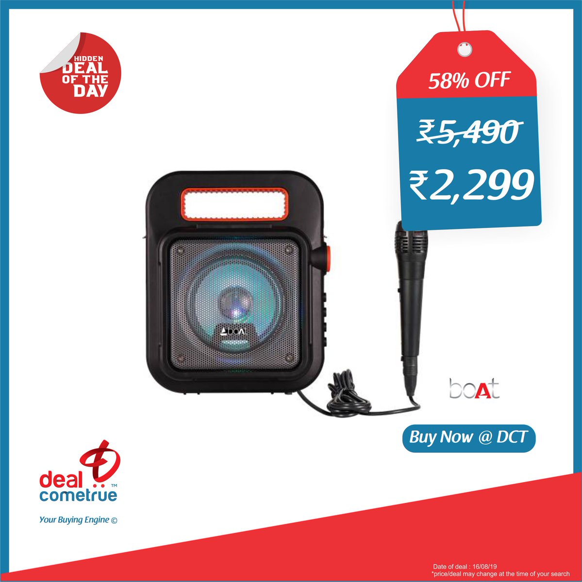 buying_engine's tweet photo. 𝐇𝐢𝐝𝐝𝐞𝐧 𝐃𝐞𝐚𝐥 𝐎𝐟 𝐓𝐡𝐞 𝐃𝐚𝐲

Buy boAt Bluetooth Party Speaker @ DealComeTrue

Buy Now @ https://t.co/Q9MmnmDmHu
#HiddenDealOfTheDay #HiddenDeals #boAt #BluetoothSpeaker #MusicLover #WithMic #RecordingFeature #BuyAtDCT #OnlineShopping #MarketPlace #ShopNow #Ecommerce https://t.co/mmchuJR7g9