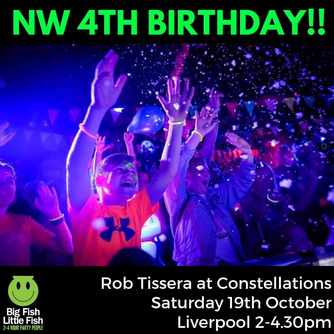 BFLF North West (@bflf_nw) on Twitter photo It's the NW <a href="/BFLFevents/">Big Fish Little Fish</a> 4th #birthdayparty! Get involved <a href="/ConstellationsL/">Constellations</a> #liverpool on Saturday 19th October with the awesome <a href="/RobTissera/">DJ Rob Tissera</a>. Tickets and info 👉👉 …hbirthday-robtissera.eventbrite.co.uk #familyraving #tuuunes It's the NW <a href="/BFLFevents/">Big Fish Little Fish</a> 4th #birthdayparty! Get involved <a href="/ConstellationsL/">Constellations</a> #liverpool on Saturday 19th October with the awesome <a href="/RobTissera/">DJ Rob Tissera</a>. Tickets and info 👉👉 …hbirthday-robtissera.eventbrite.co.uk #familyraving #tuuunes