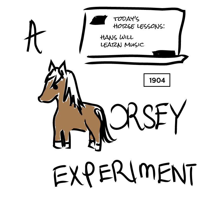 qsciencehistory's tweet photo. Clever Hans, the horse that could read, count and and tell time. Oskar Pfungst was assigned to determine if Clever Hans was truly intelligent. Check out the 4th comic here: https://t.co/L1HwkcpSzB https://t.co/uGk7ZNNfC0