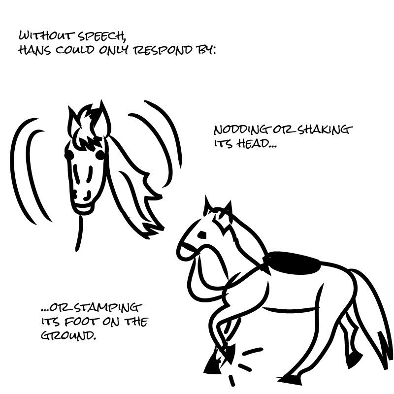 qsciencehistory's tweet photo. Clever Hans, the horse that could read, count and and tell time. Oskar Pfungst was assigned to determine if Clever Hans was truly intelligent. Check out the 4th comic here: https://t.co/L1HwkcpSzB https://t.co/uGk7ZNNfC0