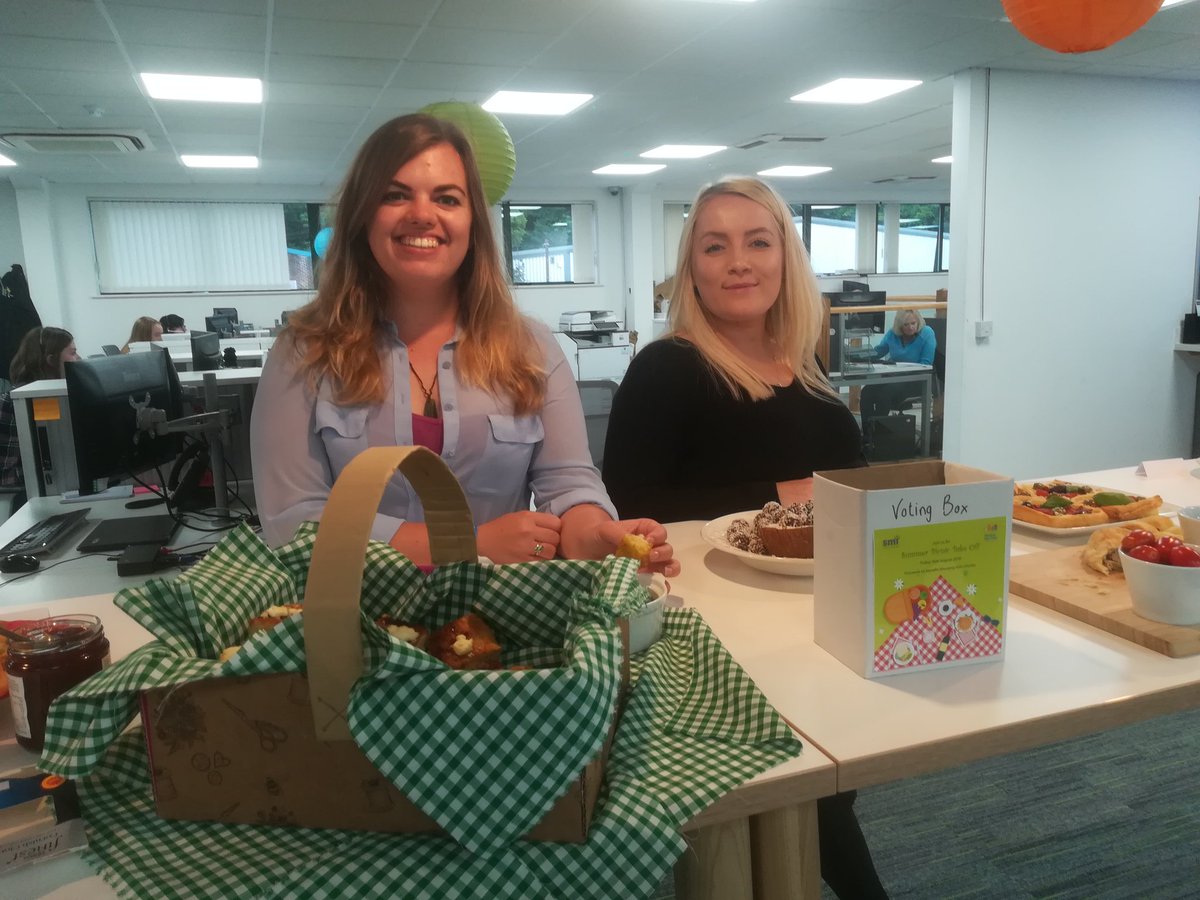 SMIworkwear's tweet photo. We turned our office into #summerpicnic #bakeoff today, with 12 bakes for us all to enjoy! All money raised will benefit @SSChospices #ChildrenHospice https://t.co/VKf5vv9J44