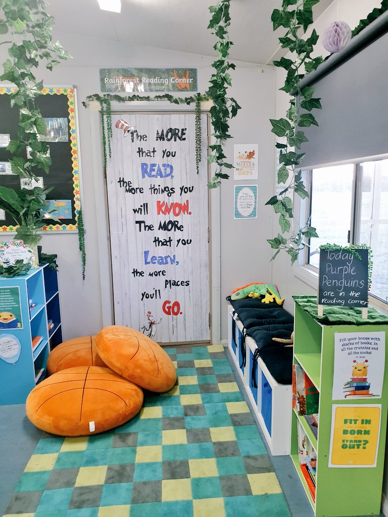 My Reading Corner. Enjoyed putting this space together for my class😃🌿📚

#acuedu_p #readingcorner #teaching #year2 #fulltime #lovingit