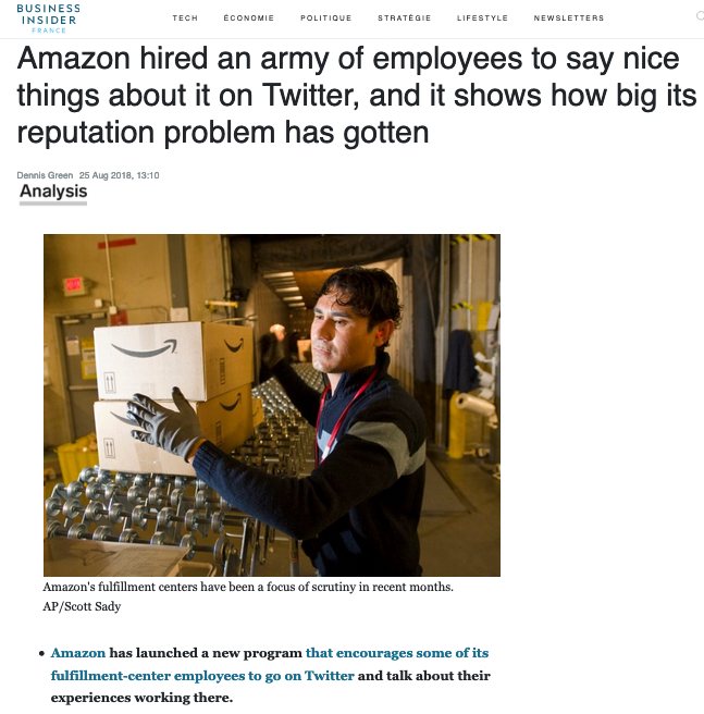 AntonioCasilli's tweet photo. Like every August, that #AmazonFCAmbassador story resurfaces to the ever-renewed general surprise. Yes, Amazon is the worst, and its "ambassadors" are a glimpse into a system that shapes worker subjectivities via a disturbing mix of alienation and corporate propaganda. https://t.co/PY32hbm0mW