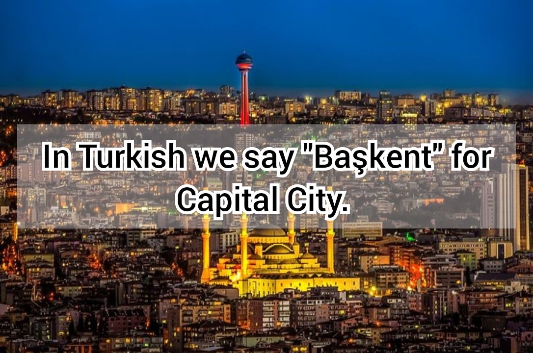 LearnTurkishLa1's tweet photo. In Turkish we say Başkent for Capital City.
📍📍📍📎📍📍📍
Başkent means capital city.
💠💠💠💠💠💠
🇹🇷Ankara Türkiye'nin başkentidir.
🇬🇧Ankara is the capital of Turkey.
💮💮💮💮💮💮
#learnturkish
#turkish
#turkishlanguage
#başkent
#capital https://t.co/wmdFL8oYJv