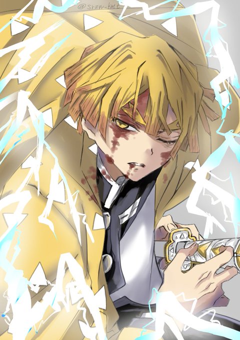 芹沢@💍東7 G23aさんがTwitterに投稿した我妻善逸(鬼滅の刃)のイラスト。