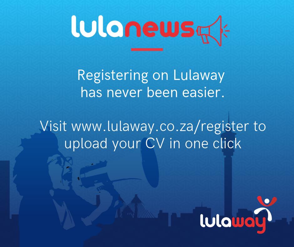 Lulaway's tweet photo. Did you know that you can now register on Lulaway in just ONE click. Visit https://t.co/hJFJJzcO3m to upload your CV and join the largest community of job seekers in the country. #jobs #youth #jobcreation https://t.co/EdppSlzayf