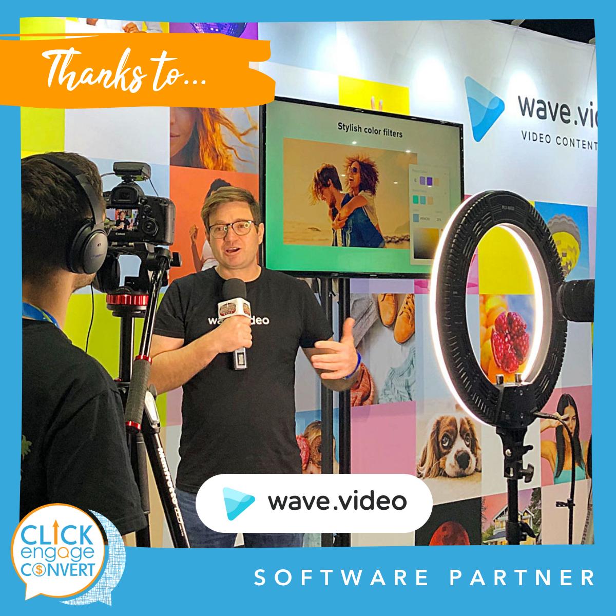 ClickEngageConv's tweet photo. We are pleased to announce @wave_video as a Click Engage Convert 2019 Software Partner. https://t.co/cNBmBtpPH7 is an online video editor with a mission to make video creation easy and accessible to everyone. Thank for your support #WaveVideo. 🤩 https://t.co/uMeC2JLjMe