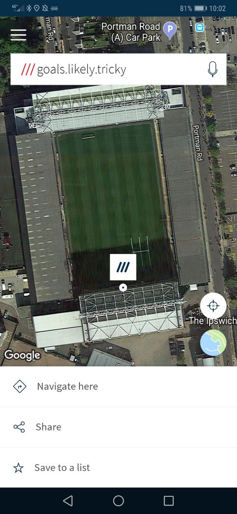 snailsbury's tweet photo. @IpswichTown it looks like @what3words know what's going on at Portman Road. 

https://t.co/0CS2MgFhvc https://t.co/rSdBEzIRAR