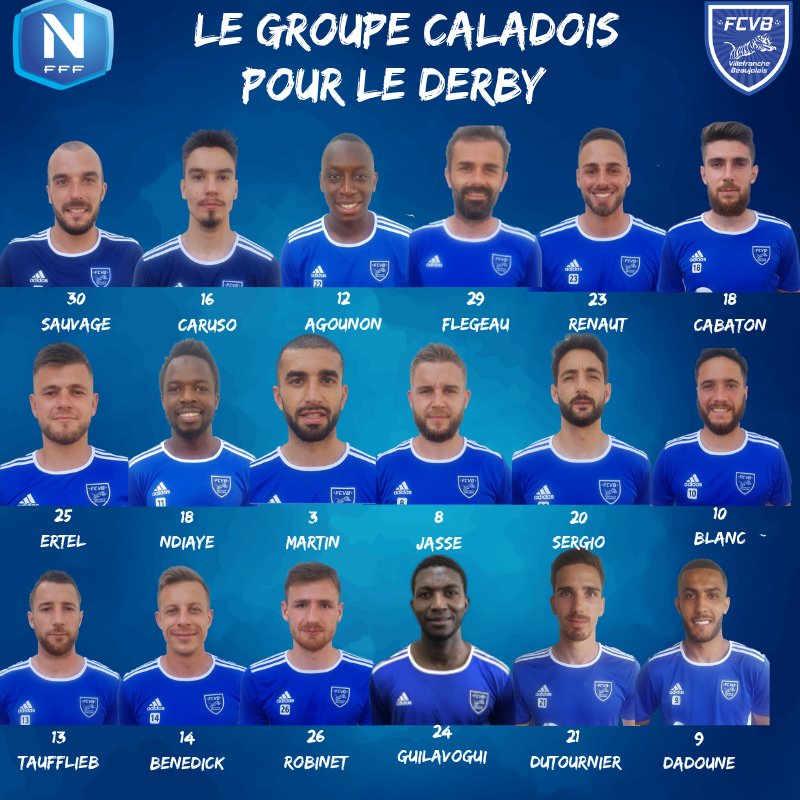 FCVB_officiel's tweet photo. 🐯🔥 Le groupe caladois d'Alain Pochat pour le derby de ce soir 👇
#NationalFFF #TeamFCVB #FCVBLDAS https://t.co/L54dLQZQa9