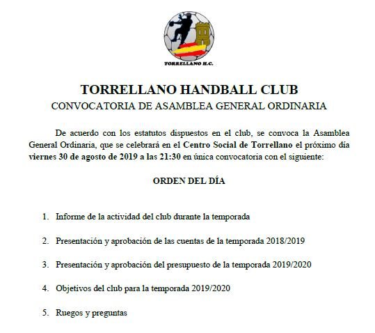 TorrellanoHC's tweet photo. El próximo día 30 tendrá lugar la asamblea general ordinaria del club.
#ForçaTorrebanda #TorrellanoHC #MareaAmarilla #MiniTorrebanda #GuerrerasTorrebanderas #balonmano https://t.co/lE5VscabQf