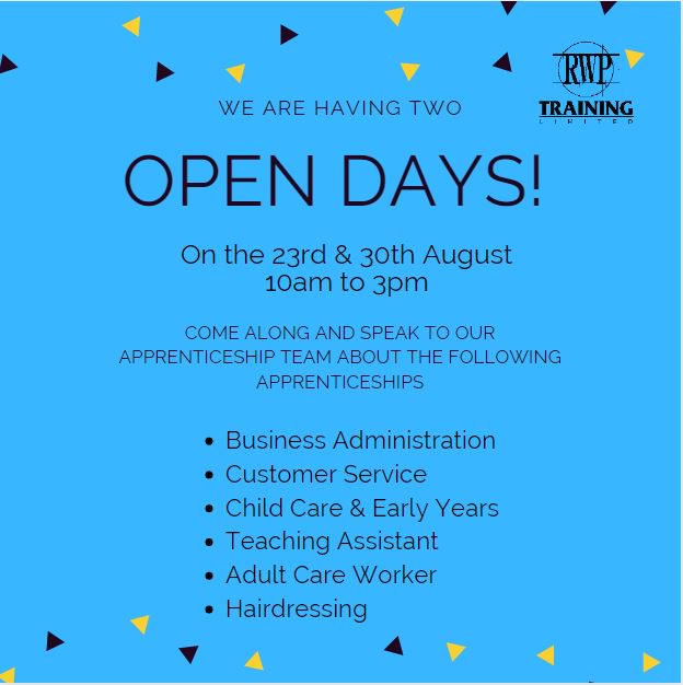 rwptraining's tweet photo. If you have any questions please call us on 01228593446 and ask to speak to Pippa or Louise.
#Apprenticeship #apprenticeships #carlisle #Cumbria #rwptraining https://t.co/eL7y9mTZaS