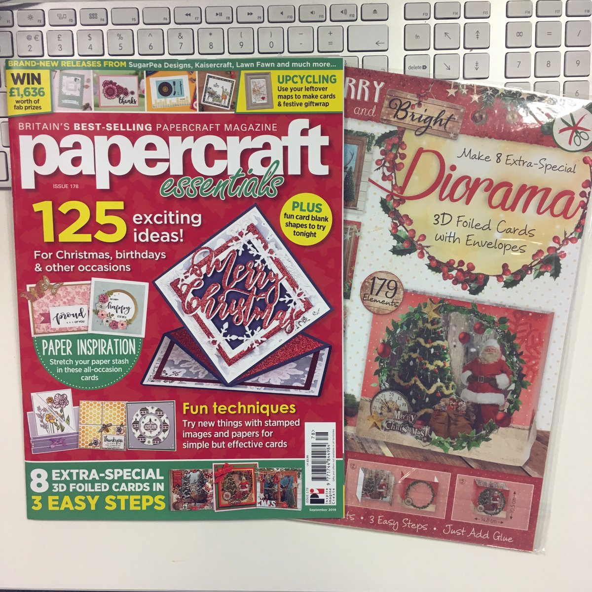 PapercraftE_mag's tweet photo. Look what arrived in the office today! Less than a week to go until we start our Christmas crafting with this Diorama 3D foiled kit. Pick up your copy on 22nd August
#papercraftessentials #issue178 #sneakpeek #Christmascrafting #cardmaking #papercraft #diorama https://t.co/fhp0g62sro
