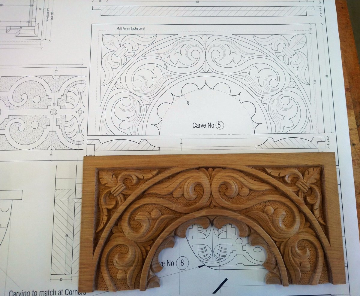 Stuartinterior's tweet photo. #Handcarved detail of the magnificent #oak overmantel we started working on earlier this year, specially designed and made to order for a private home https://t.co/j7JQKzof6m