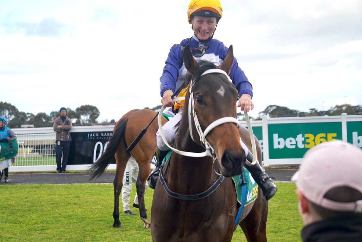 twobaysfarm's tweet photo. Congratulations to all connections of I Am Eloquent who won her 2nd race today @GeelongRaceClub. Great training effort by @busuttin and a lovely ride by Linda Meech. @vicbreeders @inglis_sales @pwilletts1 #peninsulapride #FLR #springawaits #darling https://t.co/mhrqmZaTCe