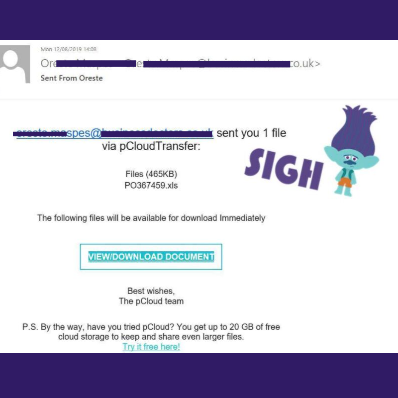 LaurelLeafChat's tweet image. 🍀🤬⚠ So these are the dangerous ones, this chap is in my contacts list (not actually sure how). Even so, I had no idea why he would send this kind of email so trashed it #trash #cybersecurity #spoofemail #malware #ransomware #RAT #phishing #scam #scammer #actionfraud #hacker