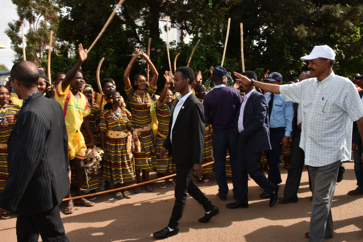 hawelti's tweet photo. #Eritrea's National Festival 2019 was formally opened this morning by Pre. Isaias Afwerki at Asmara Expo Premises in the presence of Ministers,Diplomats &amp; invited guests.Cultural shows/concerts, artistic contests, exhibitions of various products will feature in the weeklong event https://t.co/K34TJMD9wj