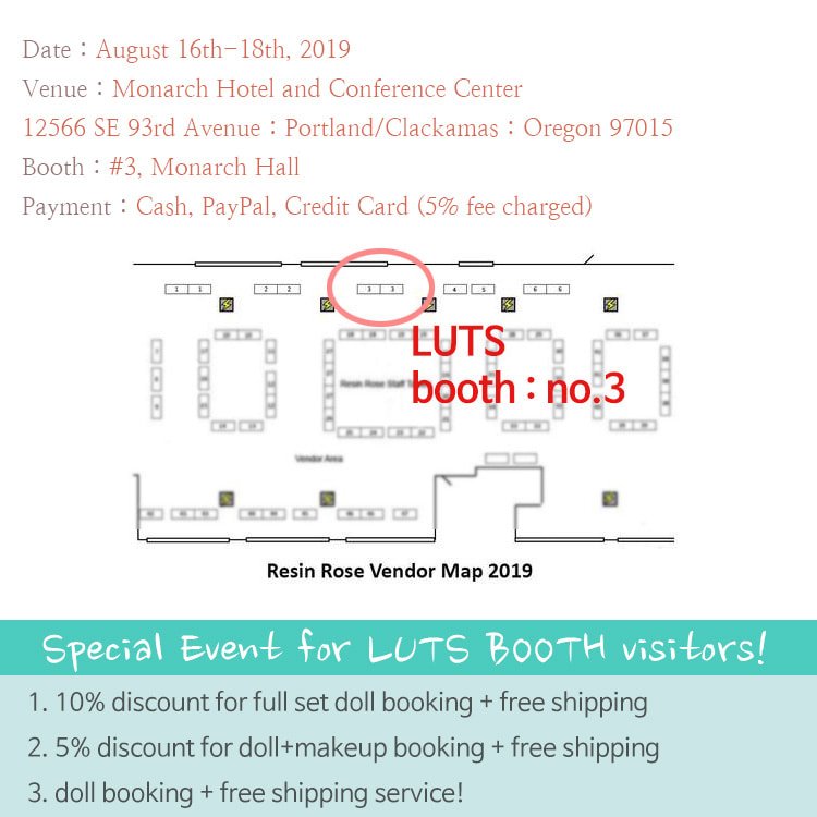 LutsOfficial's tweet photo. See you at Resin Rose BJD in this weekend!

Venue : https://t.co/YIZyLepgoX No.3 Monarch Hall 
Date : August 16th ~ 18th, 2019

#LUTS #LUTSDOLL #BJD #ResinRose #Event #LimitedDoll #HeadPart #Reservation #Freeshipping https://t.co/3Y1wfP9Uwy