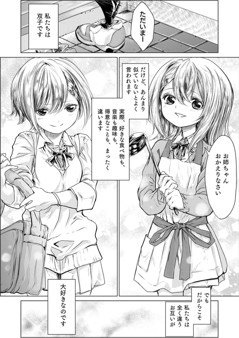 【創作】ふたりぐらし 1/3
仲良し双子姉妹の話です

#創作百合
#創作漫画 