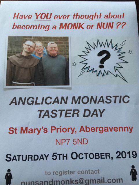Looking ahead: we're hosting a monastic taster day on the 5th of October. It'll be a great opportunity to explore your own vocation and whether the religious life might be for you. Hope to see some of you there!