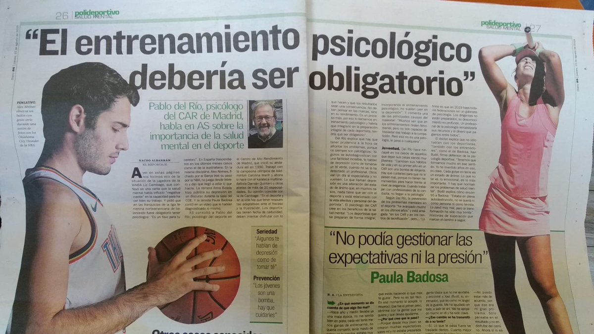 La importancia de la salud mental en el deporte. Entrevista a Pablo Del Río, psicólogo del CAR de Madrid.
