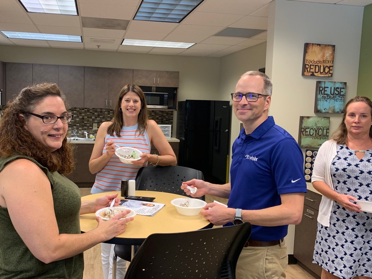 visix_inc's tweet photo. With temperatures in the mid-90s, the #Visix gang took a break from designing and developing great #digitalsignage to have an old-fashioned ice cream social to cool down. #beattheheat https://t.co/xlENpNGD19
