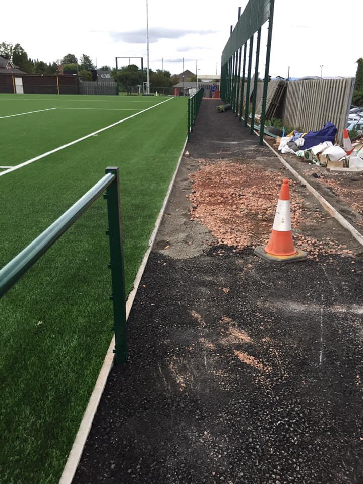 HerefordPegasus's tweet image. Floodlights have been finished, dugouts installed and haulage road closed off to reinstate the spectator hard standing behind the goal.