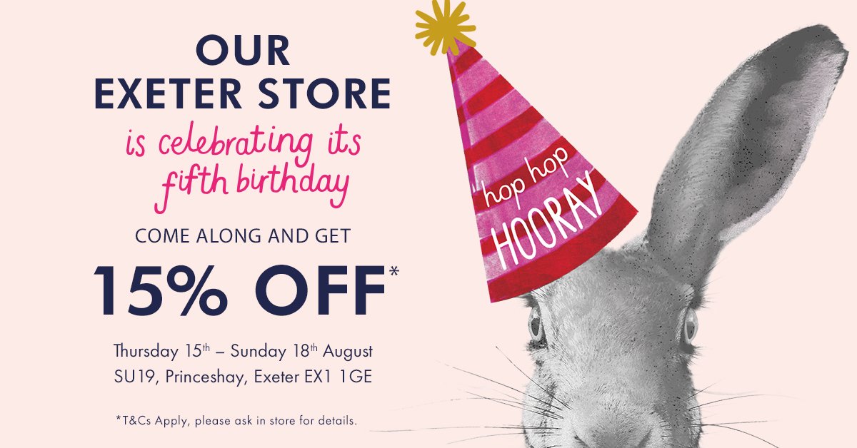 ITS OUR 5th BIRTHDAY!!! If you are in <a href="/Princesshay/">Princesshay</a> this weekend be sure to come in and help us celebrate! 15% off full price cannot be missed!  <a href="/Joules/">Joules</a> #celebrating5years #joules #party