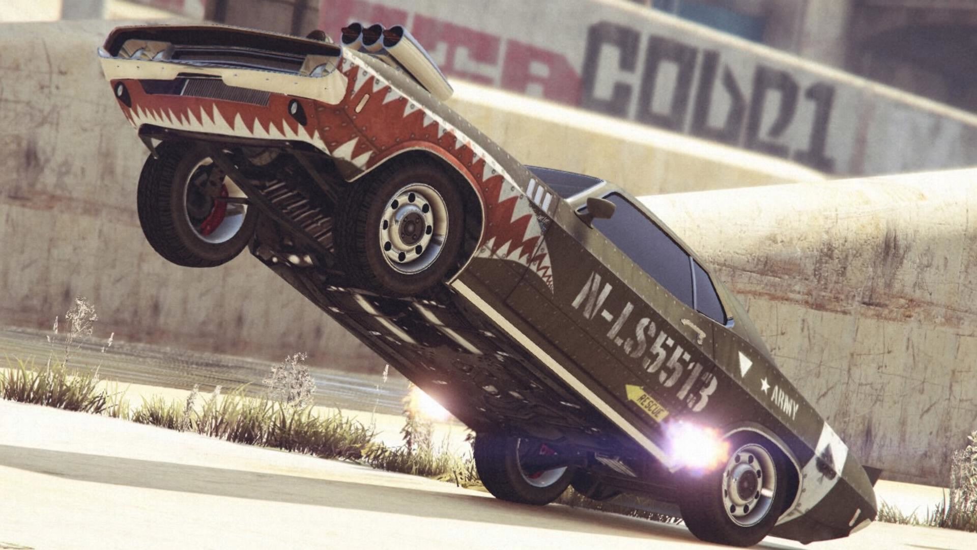 Lontimo Gta Shakotan A Twitteren 先週登場したbravado Gauntret Classicは絵に書いたような古き良きアメリカンマッスルカーです 最近の車両らしく 複数のボディペイントの選択が可能 トルクが太すぎてウィリーしまくりです Gta5 マッスルカー アメ車 ウィリー