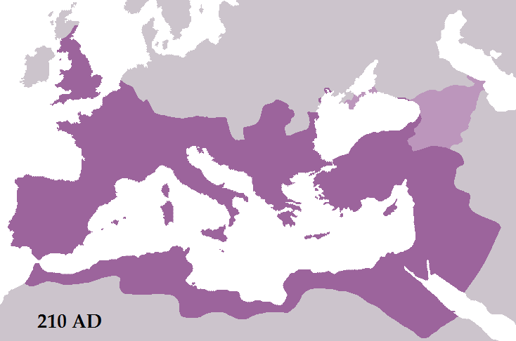 Septiumus Severus started the Severan dynasty and, under his rule, the Roman empire reached its largest extent for a number of decades. He expanded territories, particularly in northern Africa, and strengthened Hadrians Wall.