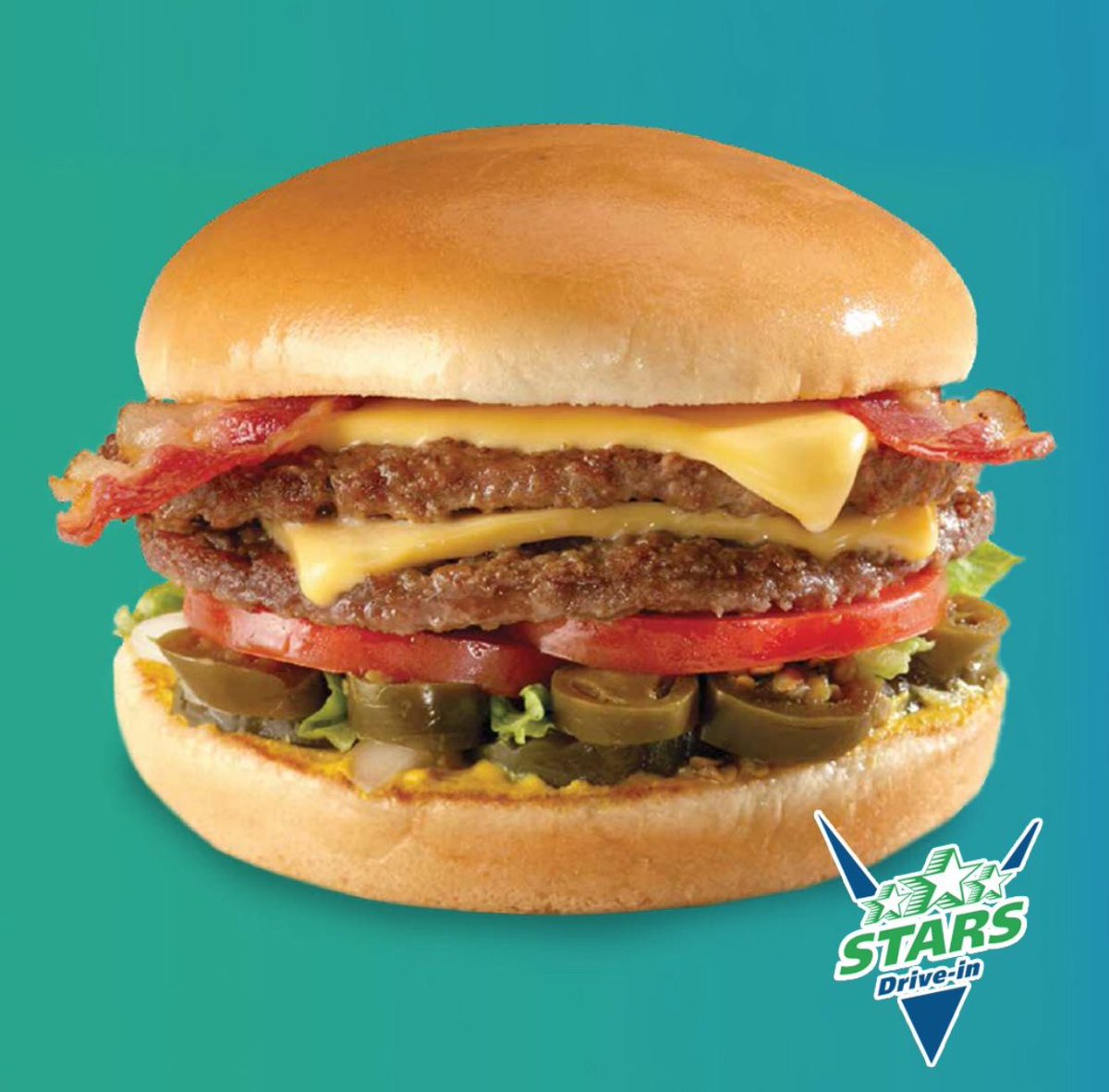Hit By Hunger?  Try the Ultimate Burger at Stars and send that hunger packin'!  Dial ***-****.