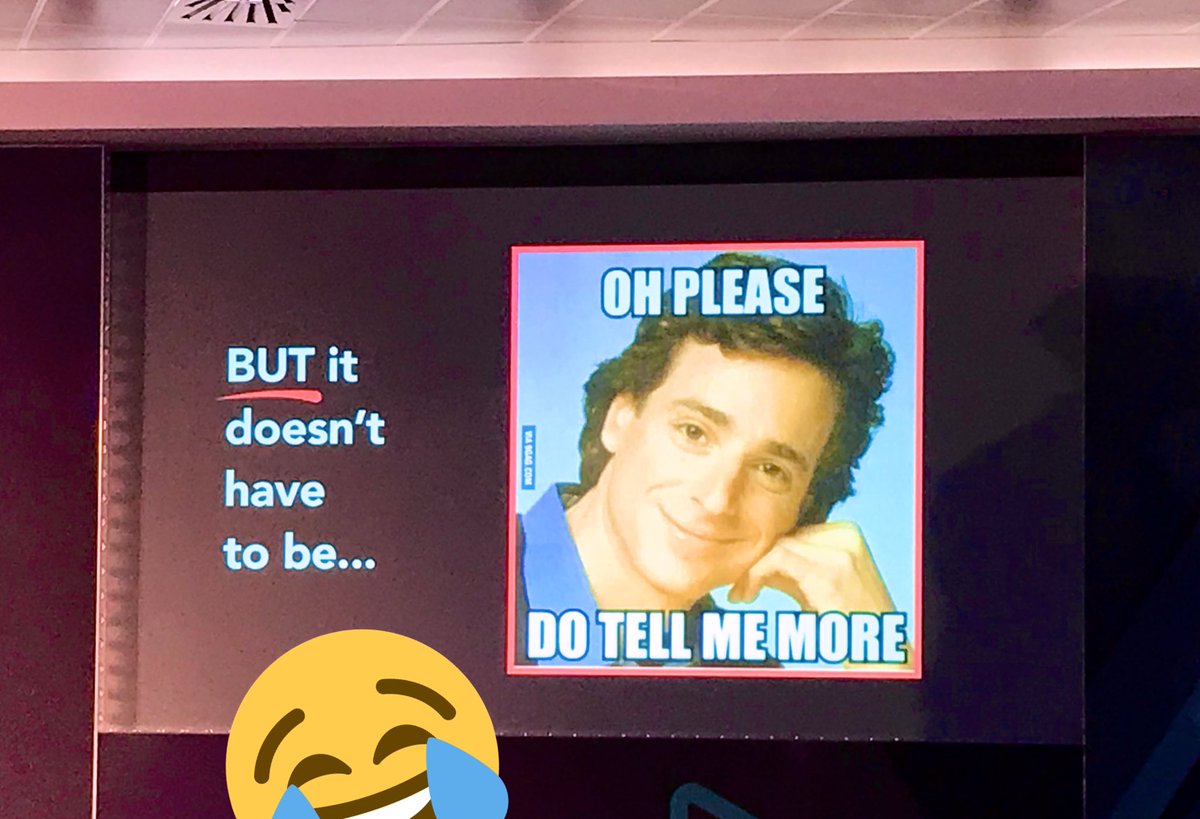AmandaLJobe's tweet photo. @TheCoolestCool using relevant slides for your audience and making your talk interesting #thanksman #learninbound https://t.co/JTSGFs3BpI