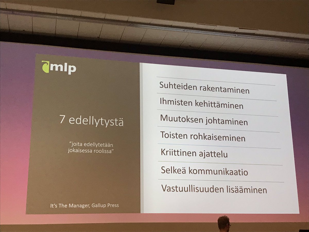 MasteKirsi's tweet photo. Edellytykset onnistumiseen roolissa kuin roolissa - hieno lista! #johtaminen #mlp #valmentajapäivä #MLPDiSC https://t.co/7yJXTu72Cd