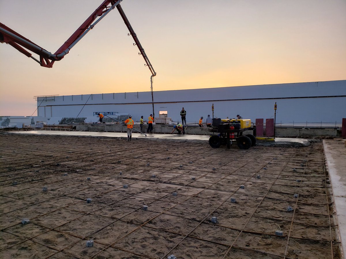 WinklerConcrete's tweet photo. An awesome day to laser screed some concrete for @kenwaldner75  and @jeharms7  and their crew @constructionkj  at the Fairholme Hutterite Colony! The progress these guys have made this summer is amazing! #customlaserscreed #hogbarn #winklerconcrete #ligchine #concreteworkshard https://t.co/4QZuRsVJq7