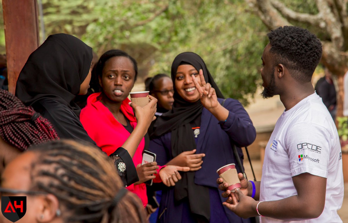 AfricaHackon's tweet photo. Interactions at the #AHConference #AH2019 #AH19 #AH6 during break. @USIUAfrica @ekraal_ @SafaricomPLC @OPCDE @Shehacks_ke @Microsoft @kcsfa @CyberSpeakLC @CyberInAfrica @SamuelMwai @lesiah @BRIGHTZEED https://t.co/dS54Yt40X5