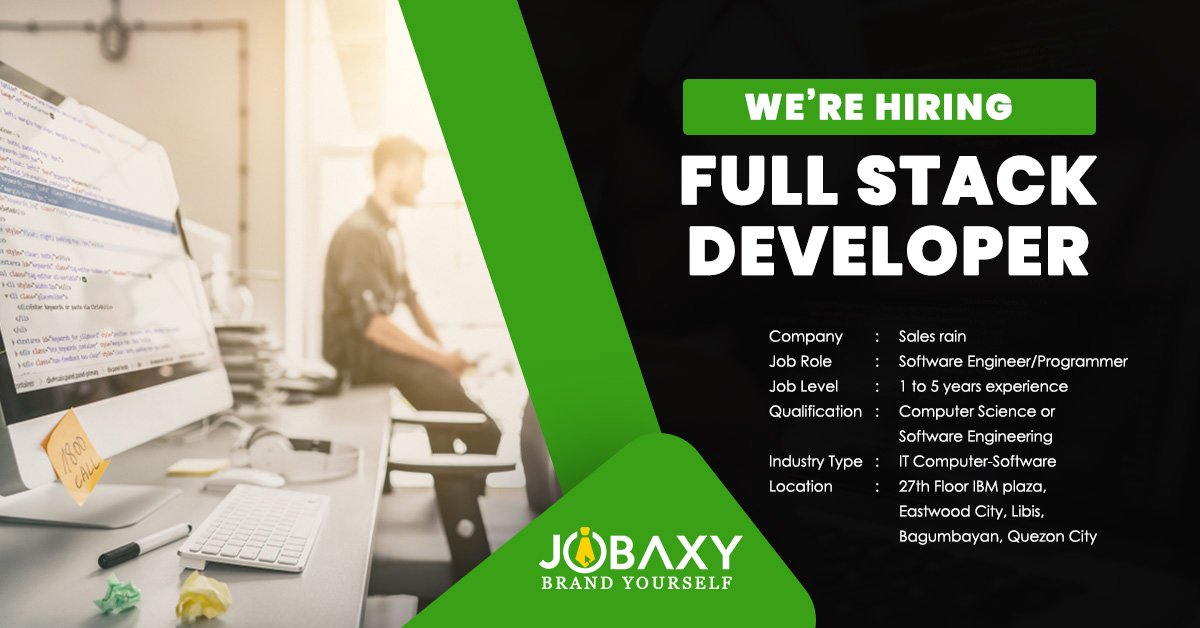 Jobaxyin's tweet photo. We are hiring a Full-stack developer. To know more visit https://t.co/rJ5Fa834oc https://t.co/DE9mkS11np