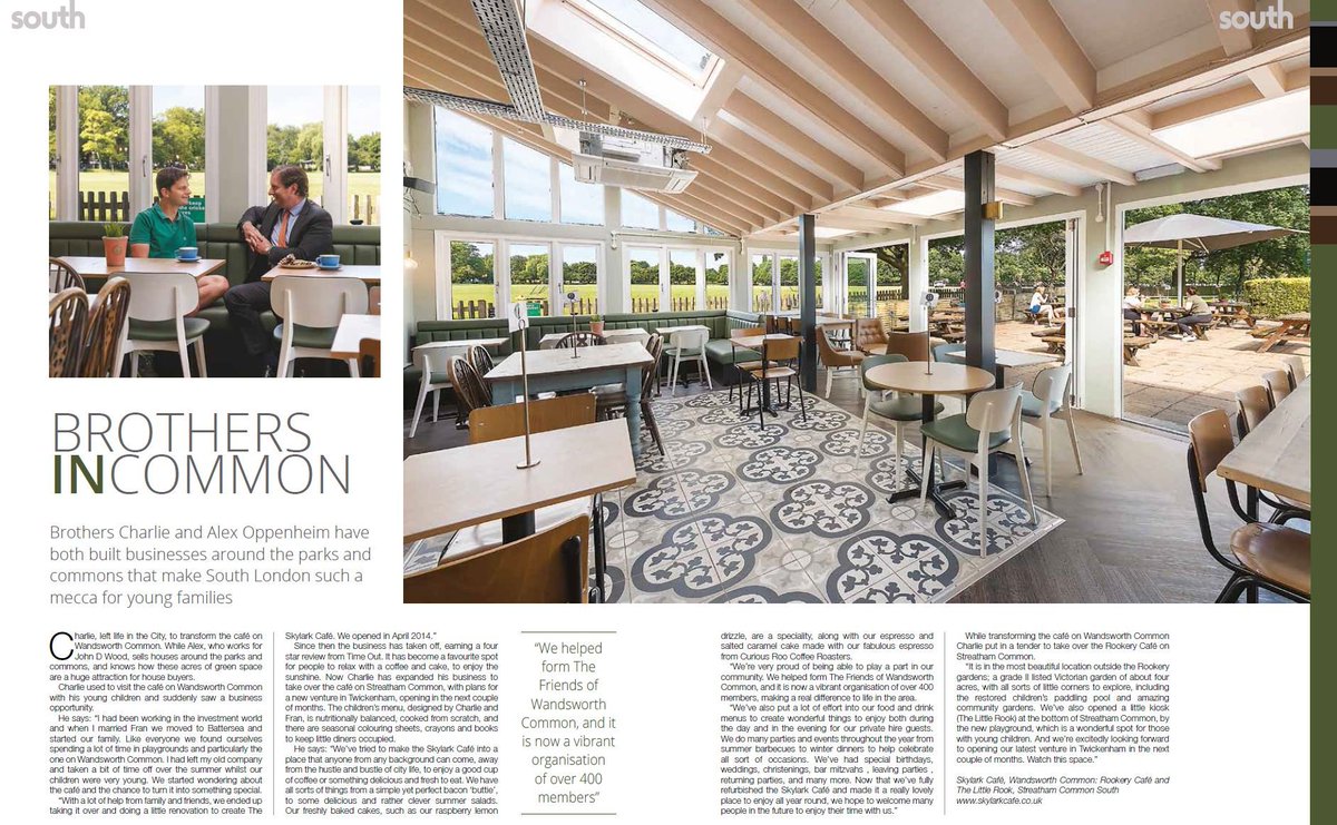 Our Director Alex Oppenheim featured in <a href="/LPropertySouth/">LPropertySouth</a> alongside his brother Charlie Oppenheim- owner of <a href="/theskylarkcafe/">The Skylark Café</a>! A family favourite spot, Alex "really likes an espresso made from <a href="/CuriousRoo/">Curious Roo Coffee Roasters</a> coffee and a chargrilled rare breed bacon bap – a good way to start the day!”