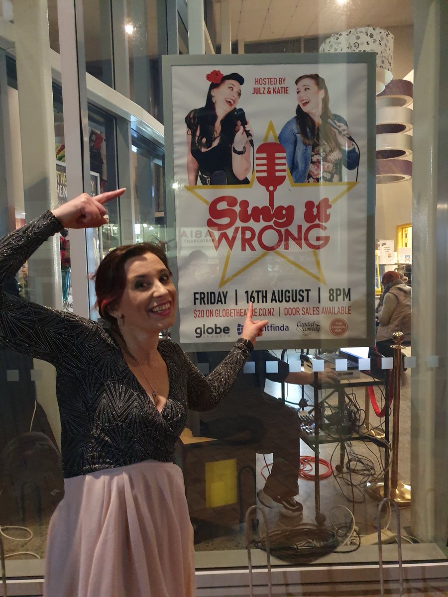 JulzBurgisser's tweet photo. Or have you made it when your poster is as big as you? Hahahaha. Honestly being treated so well by the The Globe Theatre in Palmerston North. Feeling like a super star!
#theatre #performer #singing #singitwrong #startreatment https://t.co/YGlqZipJzS