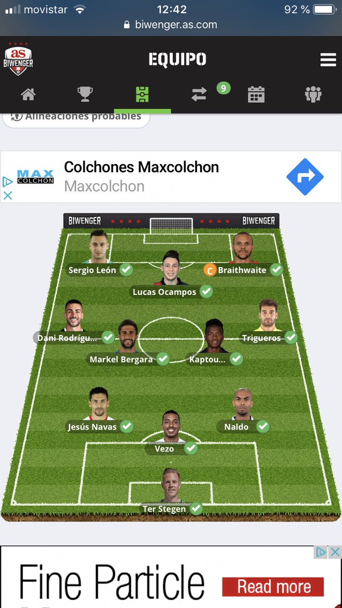 Javi_limones23's tweet photo. Que tal para empezar?
Banquillo: Clerc, Rafinha y Kike Garcia
@PicaPlomo @JornadaPerfecta @Biwengerinho @biwengeroexpert @DudasBiwenger @GuruBiwenger @Consultor_BW https://t.co/Xzf6wMZRm2