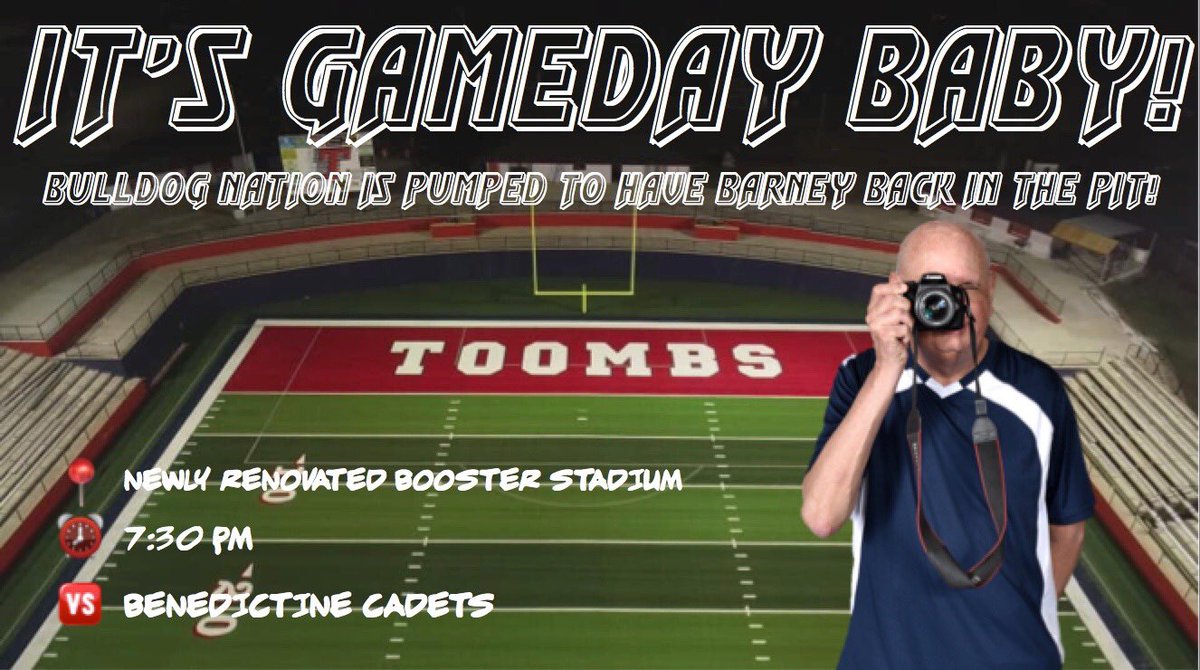 ToombsFootball1's tweet photo. ๐ฃITโS GAMEDAY BABY! ๐
#packthepit #barneysback #Ltown #boosterstadium #brotherswithapurpose #beadog https://t.co/QqZQXtSLZQ