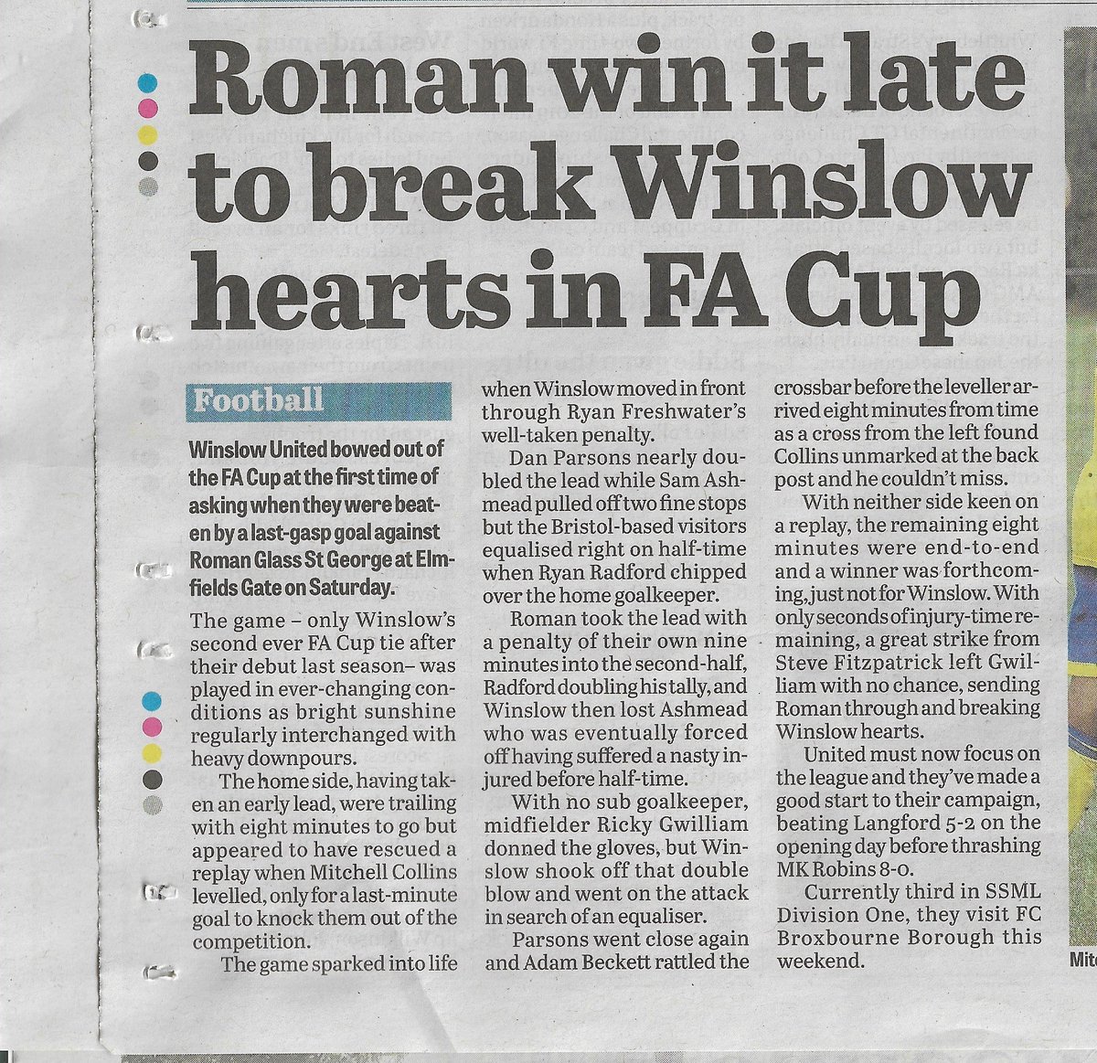 sportsshotsnews's tweet photo. @EmiratesFACup E/P; @WinslowUtdFC v @RomanGlassFC report in this weeks @AdvertiserGrp as supplied by Sports Shots
#FAC #WUFC #RGSGFC #Ploughmen #NonLeague #FACup https://t.co/sRS4QeTKLw