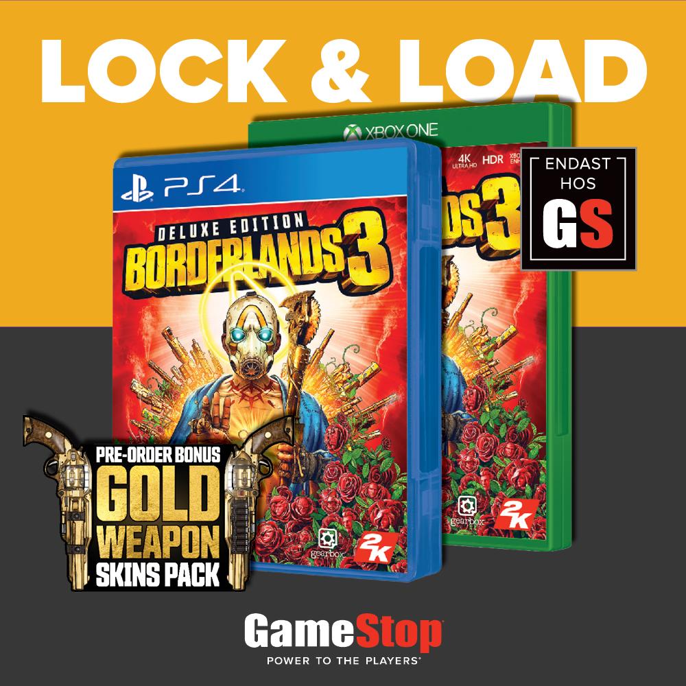 *Laddar bössan*
Byt in ett spel från vår lista i samband med att ni bokar #Borderlands3 så får ni hela 50% i rabatt på spelet! Kampanjen gäller även för vår GameStop-exklusiva Deluxe Edition. 😎

Spel giltiga för inbyte hittar ni här:
bit.ly/2HUzHug