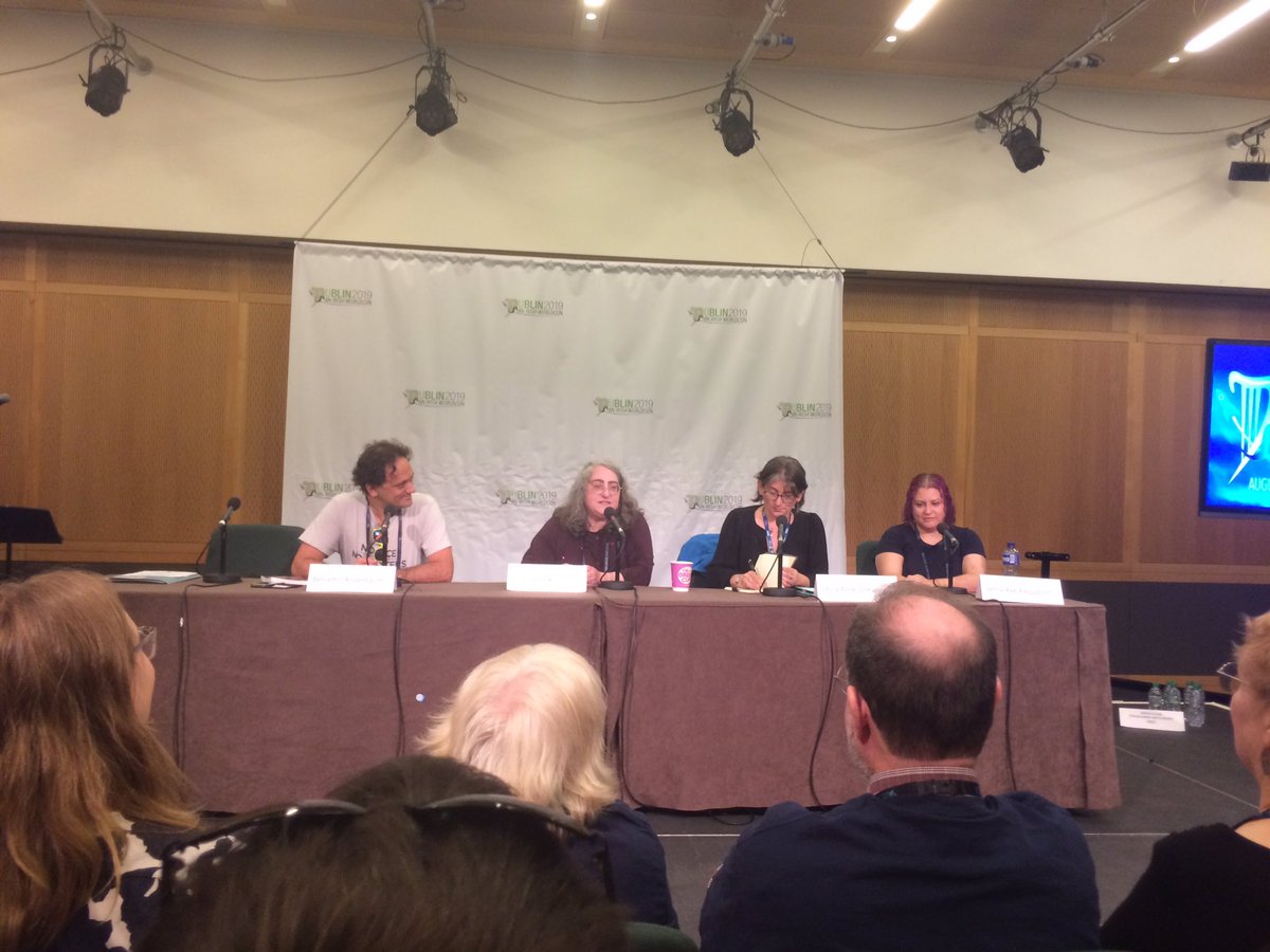 Megintransition's tweet photo. So excited for The People of the Book panel @Dublin2019 #jewishfantasy https://t.co/mudNgKvtP6