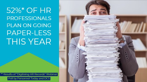 HQDCS's tweet photo. 52%** of HR #Professionals are planning to go paperless this year! The free 'Scan, Archive, Retrieve' guide can help them get started. >> https://t.co/uU5qqCDxGQ https://t.co/EtVJPDhAfE