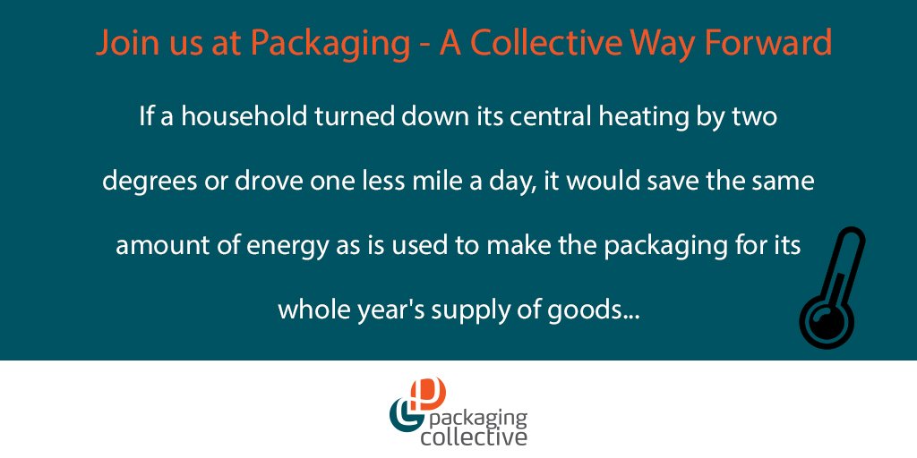 Pkgcollective's tweet photo. If a household turned down its central heating by two degrees or drove one less mile a day, it would save the same amount of energy as is used to make the packaging for its whole year's supply of goods... #WeveGotThePower #CollectiveWayForward https://t.co/2mTtaNcXMd