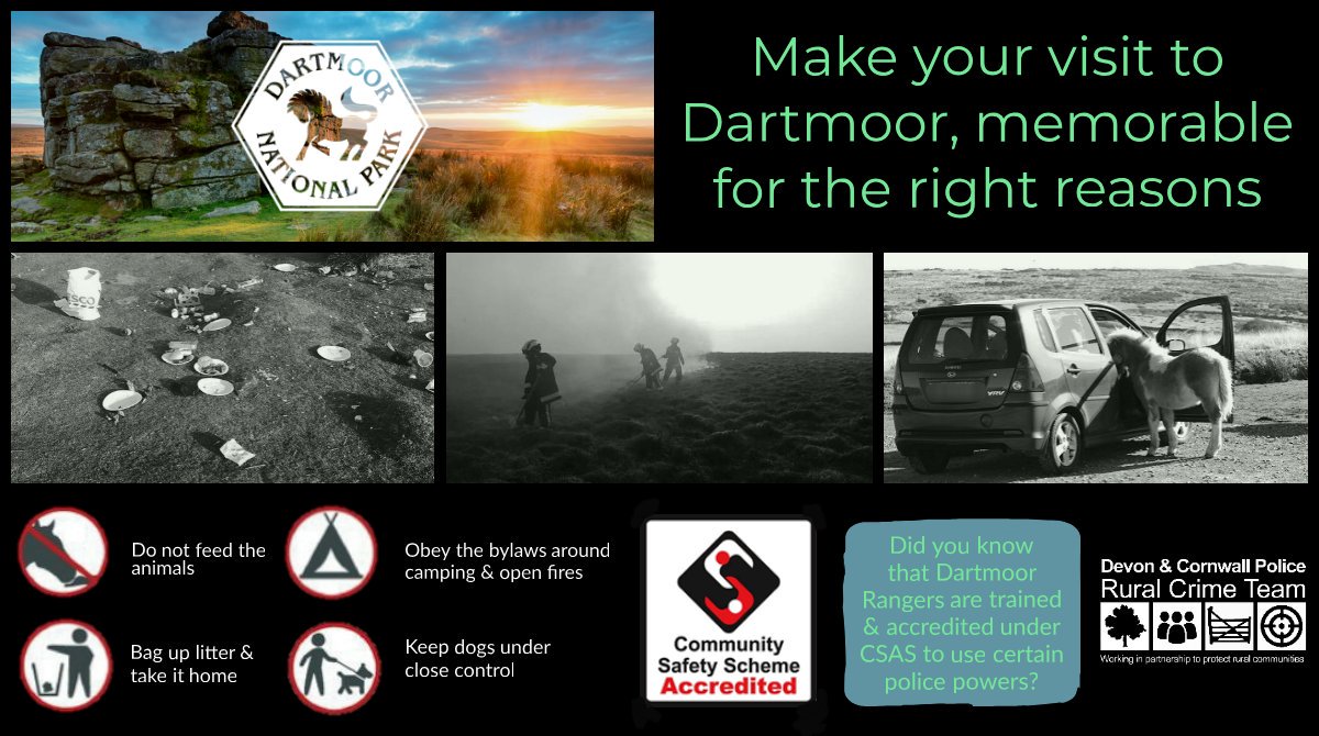 DCPoliceRural_D's tweet photo. It may not be the best weather for a visit to #Dartmoor today but plenty more opportunities will come, so make sure you follow the #RangerCode. This is in place to #protect the moor. @RangerDartmoor now have #CSAS powers to assist in ensuring everyone can enjoy the moors #safely. https://t.co/EAC9muqO4P