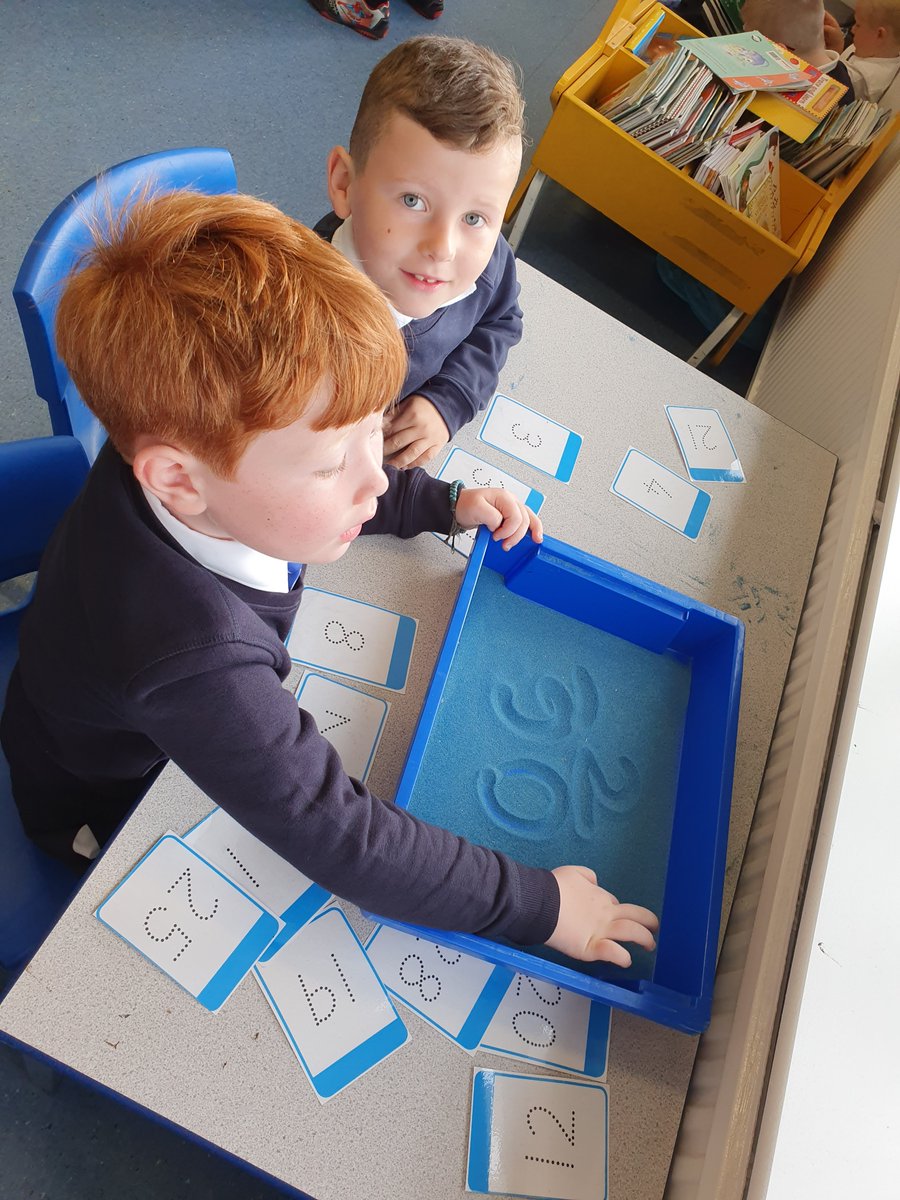 HolytownPS's tweet photo. Practising our number formation this morning in Primary 2. #funmaths #learningournumbers @HolytownPS https://t.co/QNZ4nUy4Za